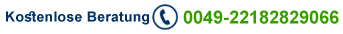 Kostenlose Beratung? Tel +49 2218 2829 066