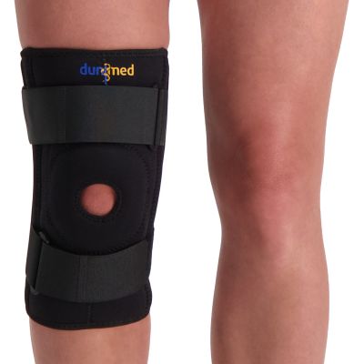dunimed kniebandage mit federstahlstreben vorderseite