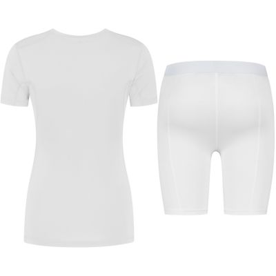 Gladiator Sports Paket: Kompressionsshirt und Kompressionsshorts – Damen Weiß achterseite