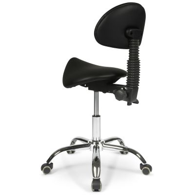 Ergonomischer Sattelhocker mit Rückenlehne
